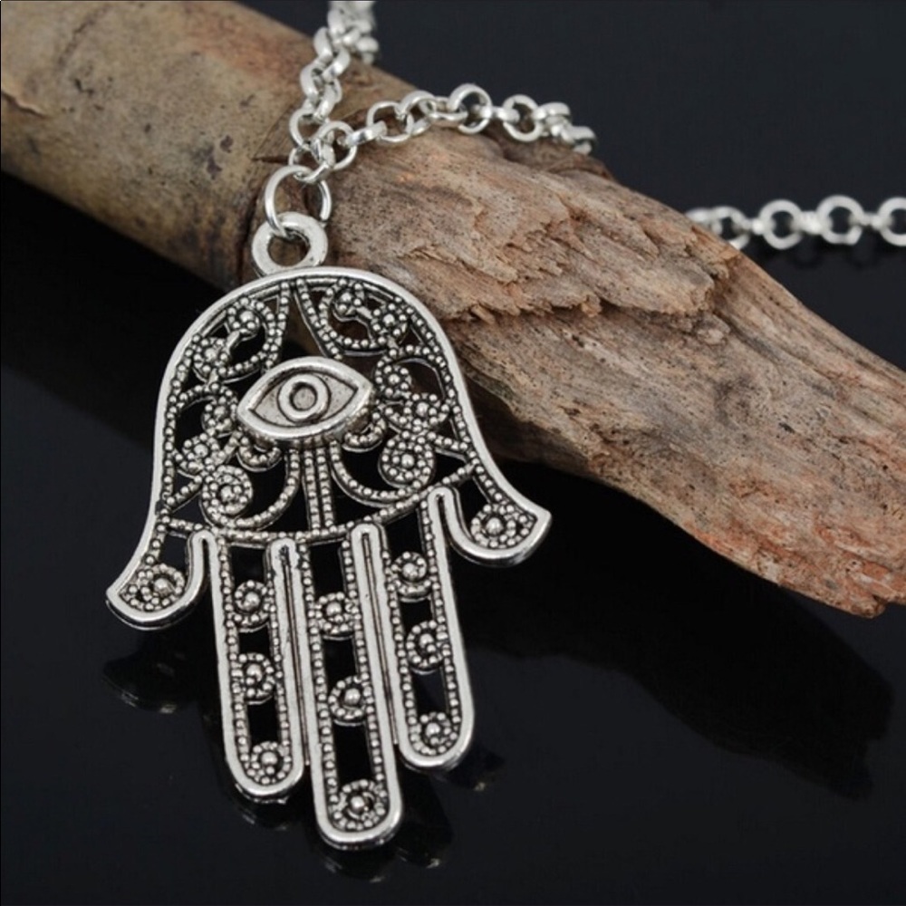 Hamsa Necklace 24” + 2” ext, New